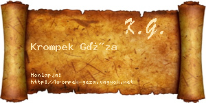 Krompek Géza névjegykártya